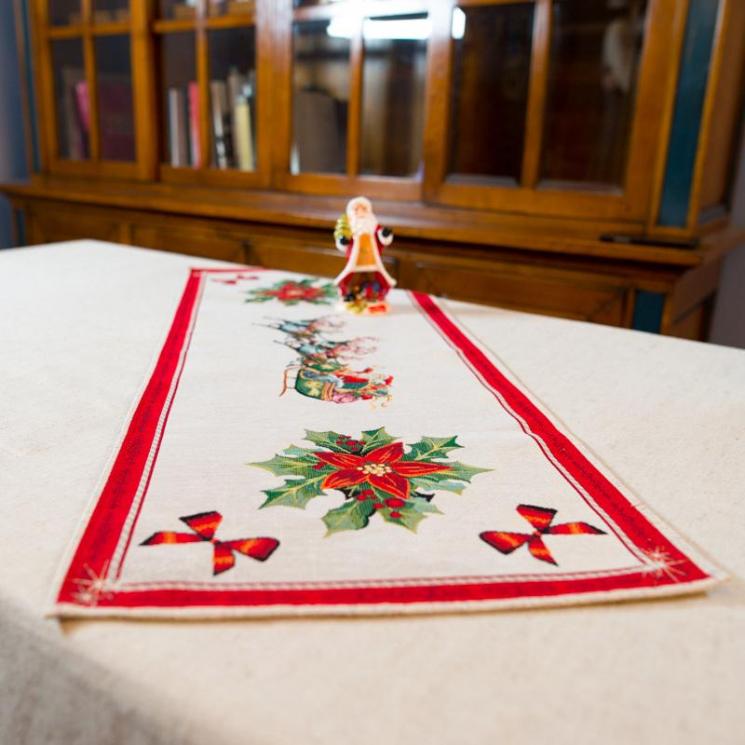 Святковий ранер із гобелену з новорічним малюнком "Подарунки" Emilia Arredamento - фото