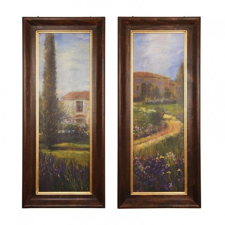 Набір з 2-х вертикальних пейзажних картин "Лавандові поля" Decor Toscana - фото