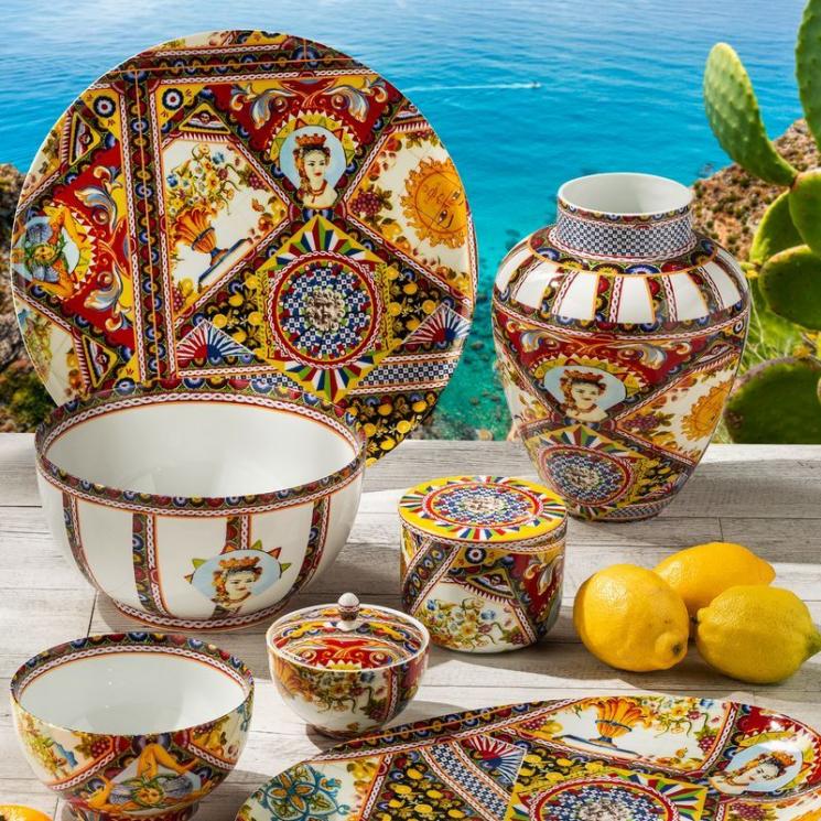 Колекція посуду з меламіну та порцеляни з етнічними сицилійськими мотивами Santa Rosalia Palais Royal - фото