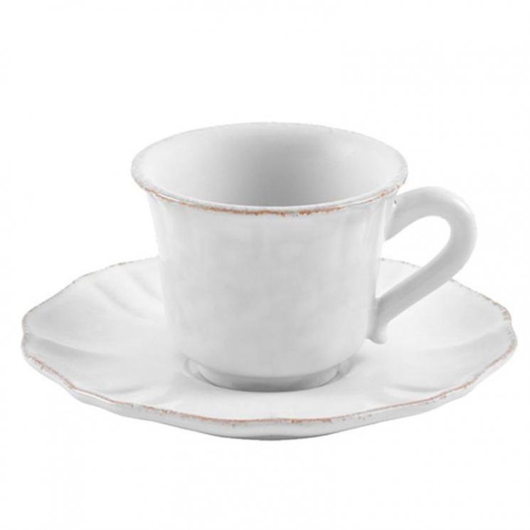 Чашки для кави із блюдцями, набір 6 шт. Impressions white Costa Nova - фото