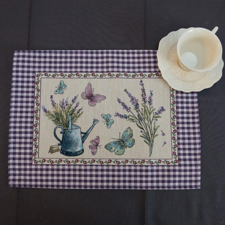 Серветка тканинна "Лаванда та метелики" Emilia Arredamento - фото