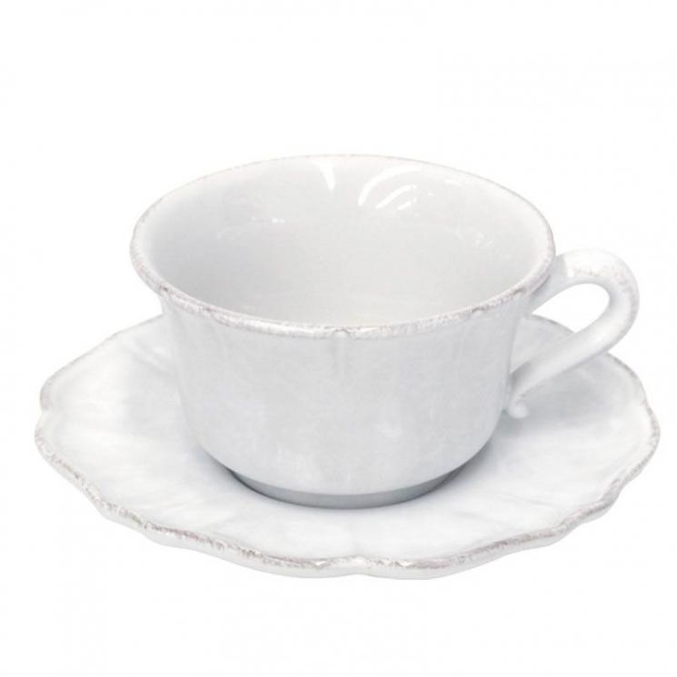 Чашка чайна з блюдцем із білої колекції Impressions Costa Nova - фото