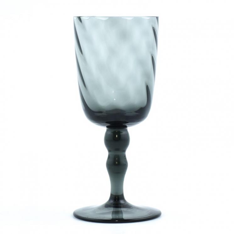 Келих скляний для вина сизого кольору Torson Zafferano - фото