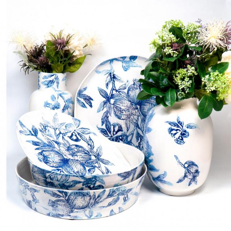 Колекція керамічного посуду та декору з малюнком у синій гамі «Вечірній гранат» Villa Grazia - фото