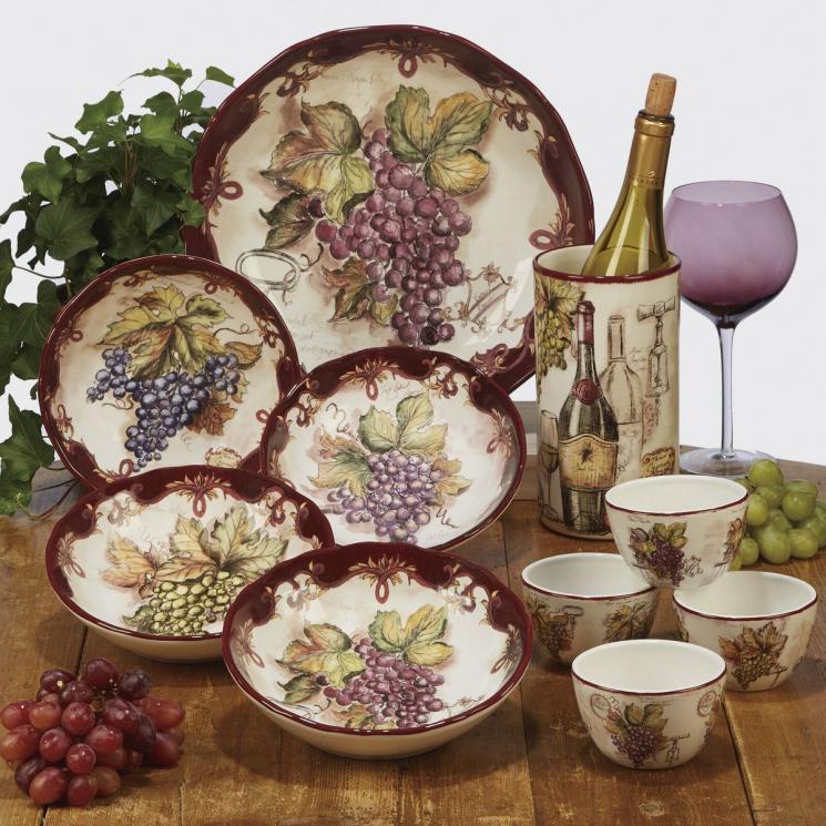 Колекція посуду з кераміки на винну тематику «Секрети виноробів» Certified International - фото