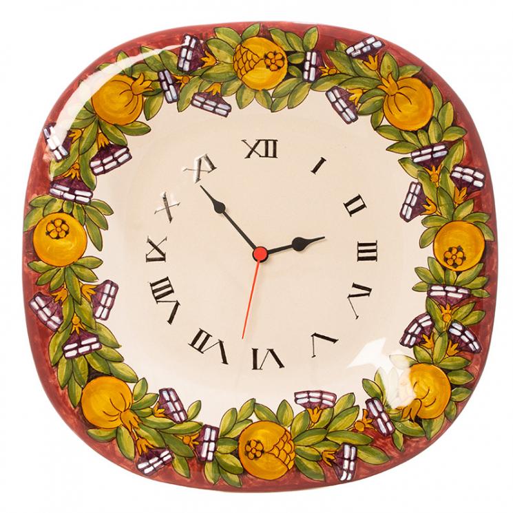 Керамічний настінний годинник, декорований ручним розписом, Melograno L´Antica Deruta - фото