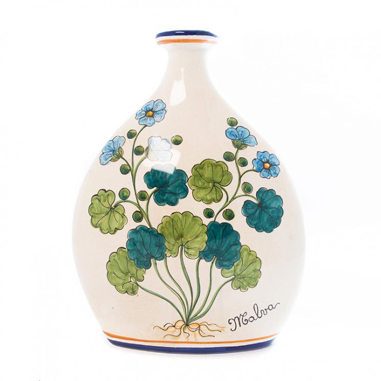 Оригінальна ваза з вузьким шийком Malva із серії кераміки «Ботаніка» L´Antica Deruta - фото