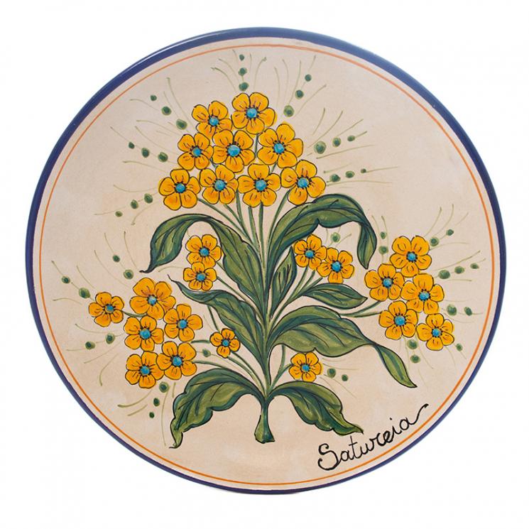 Настінна тарілка Satureia із колекції керамічного декору «Ботаніка» L´Antica Deruta - фото