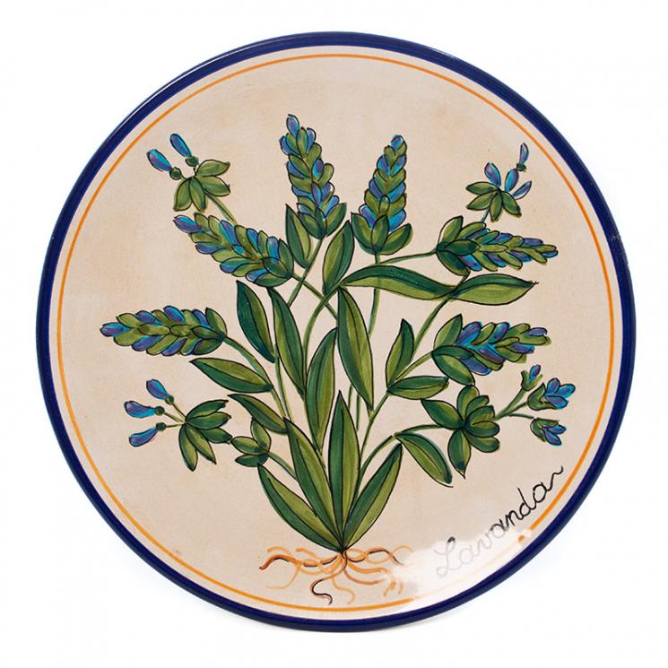 Настінна тарілка Lavanda з колекції декору з рослинним малюнком «Ботаніка» L´Antica Deruta - фото