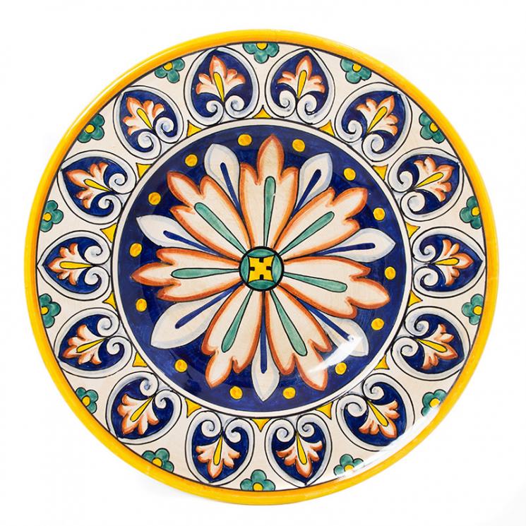 Настінна керамічна тарілка ручної роботи Geometric L´Antica Deruta - фото