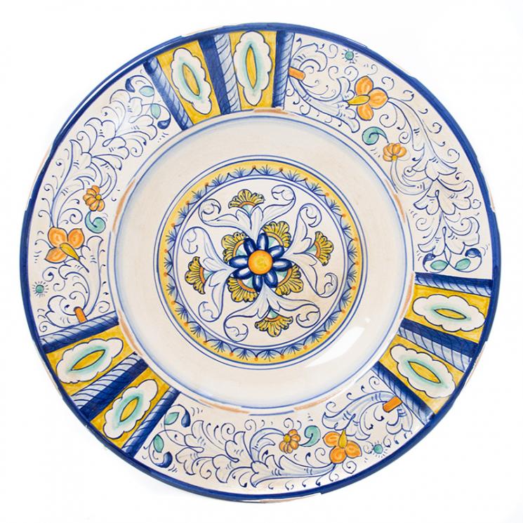 Керамічна настінна тарілка з витонченим розписом Geometric L´Antica Deruta - фото