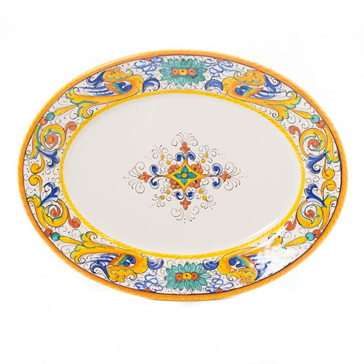 Овальна керамічна тарілка із декоративної колекції Raffaellesco L´Antica Deruta - фото