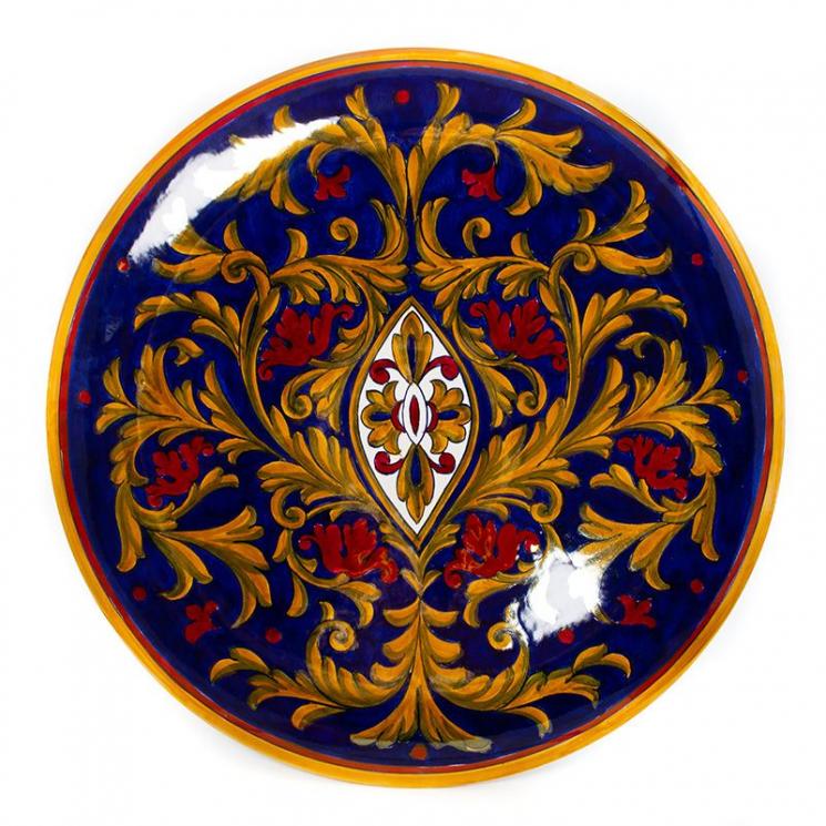 Настінна керамічна тарілка з ручним розписом Lustro Antico L´Antica Deruta - фото