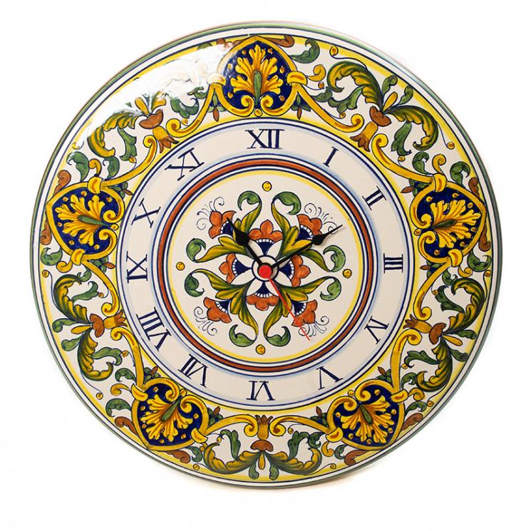 Годинник круглий керамічний з візантійським орнаментом L´Antica Deruta - фото
