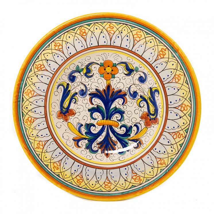 Тарілка декоративна з кераміки з ексклюзивним розписом Ricco L´Antica Deruta - фото