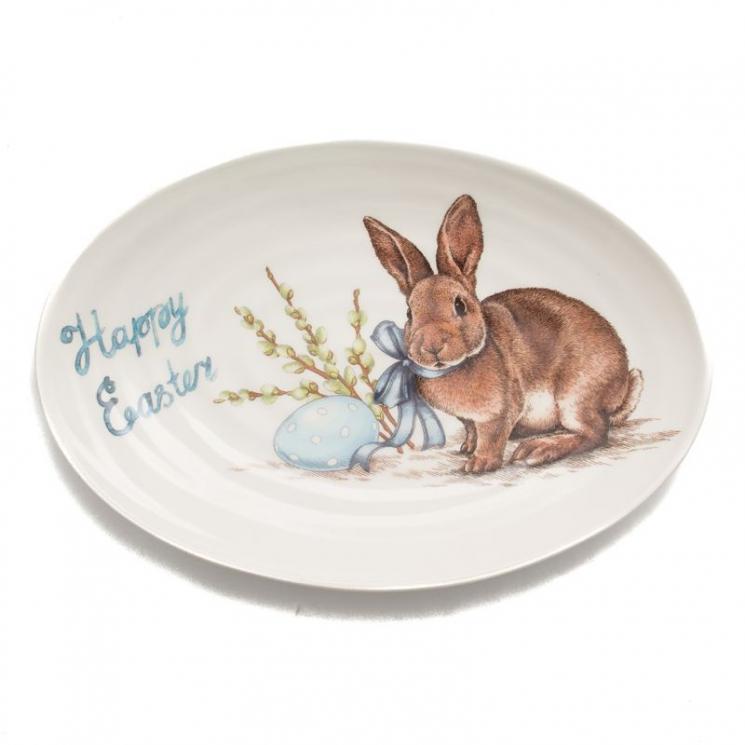 Овальна таріль для весняного святкового столу «Великодній кролик» Ceramica Cuore - фото
