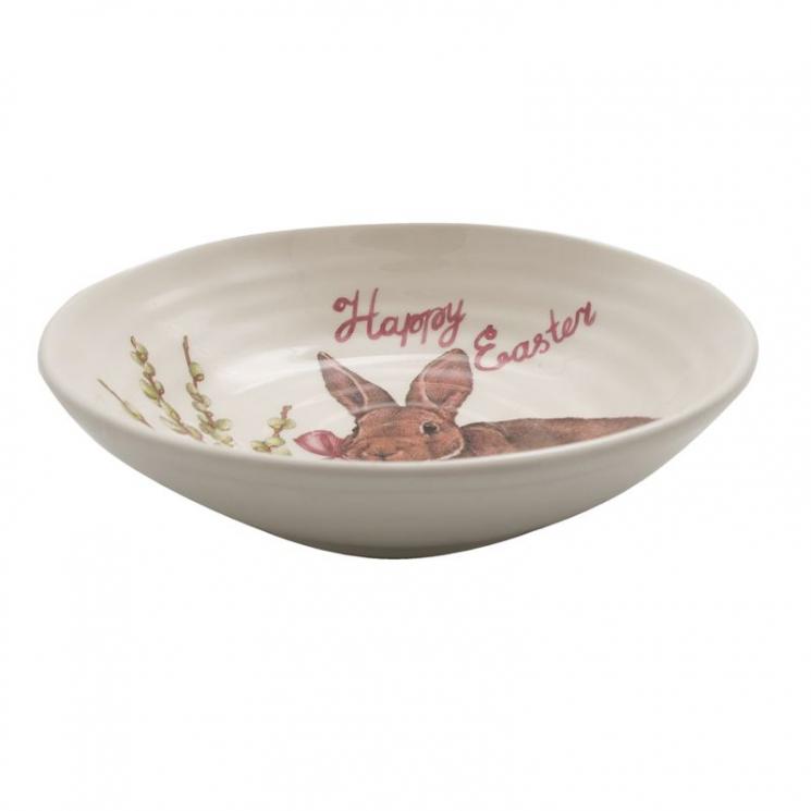 Глибока тарілка для супу з малюнком «Великодній кролик» Ceramica Cuore - фото