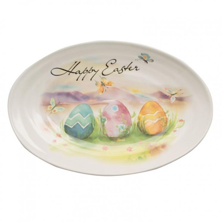 Таріль овальна для пасхального сервування «Щасливого Великодня» Ceramica Cuore - фото
