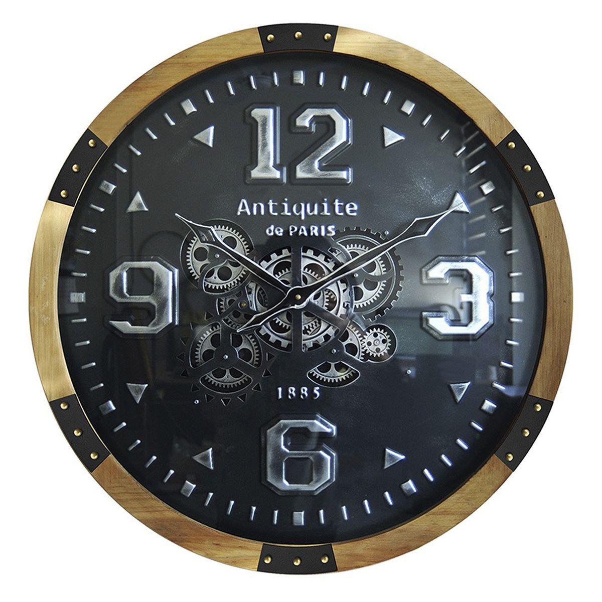 Стильний настінний годинник з чорним циферблатом 