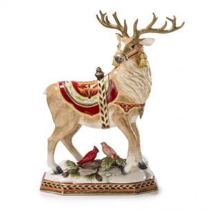 Велика новорічна статуетка оленя Санти «Зимовий сюрприз»