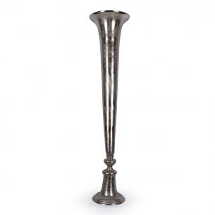 Висока ваза із алюмінію сріблястого кольору Gros