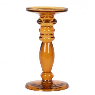 Скляний свічник бурштинового кольору Peno