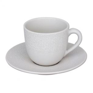 Кавова чашка з блюдцем із білої кераміки Vesuvio