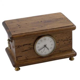 Скринька з годинником з антикварного дерева та латуні
