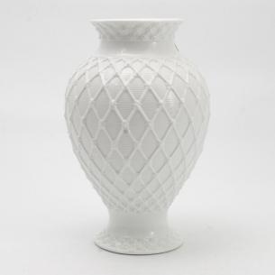 Ваза із кераміки з об'ємним декором Trame in bianco