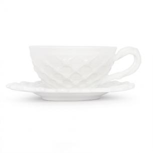 Чашка кавова з блюдцем з декором Trame in bianco