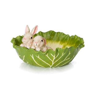 Салатник "Кролики в капустяному листі"