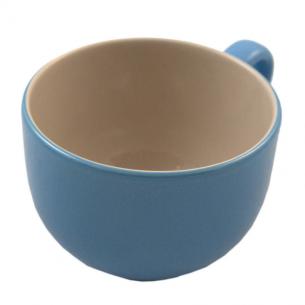 Велика чашка 400 мл коричнево-блакитного кольору Jumbo