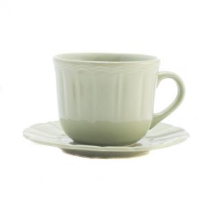 Чайна чашка із блюдцем світло-зеленого відтінку Ritmo