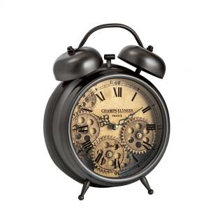 Настільний годинник-будильник зі скляним циферблатом