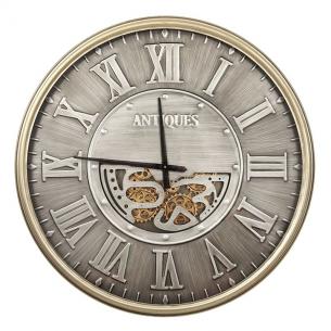 Великий металевий настінний годинник у вінтажному стилі