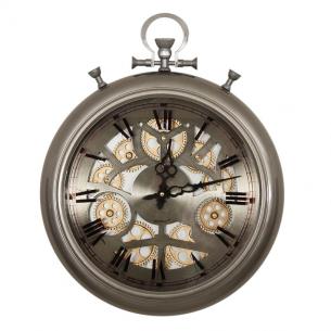 Настінний годинник металевий з відкритим механізмом