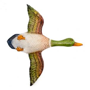 Настінний декор з кераміки у формі качки, що летить, "Пташиний двір"