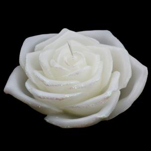 Велика свічка у вигляді білої троянди