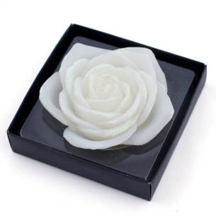 Біла свічка-троянда з парафіну