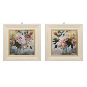 Набір з 2-х картин з ніжним рослинним малюнком "Квіти"