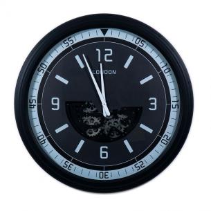 Настінний годинник чорний у сучасному стилі Wallis Skeleton Clocks