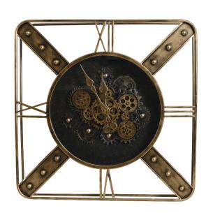 Квадратний металевий настінний годинник