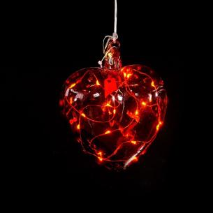 Новорічний декор з LED-підсвічуванням червоного кольору "Серце"