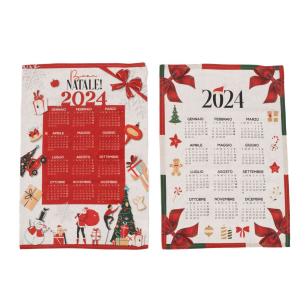 Набір з 2-х кухонних бавовняних рушників Calendario 2024