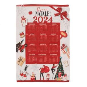 Кухонний бавовняний рушник Calendario Natale 2024