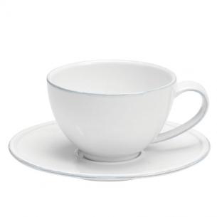 Чашки із блюдцем білі для чаю, набір 6 шт. Friso