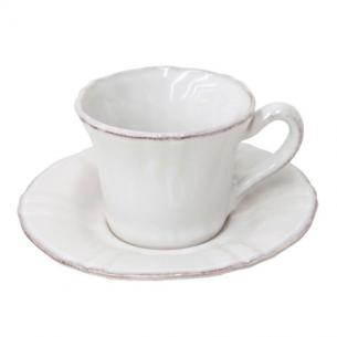 Чашки із блюдцями для кави білі, набір 6 шт. Village