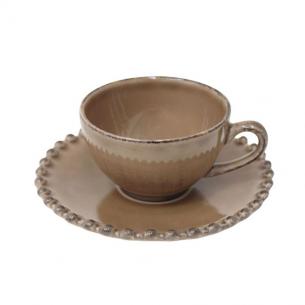 Чашки із блюдцями для кави, набір 6 шт. Pearl cocoa