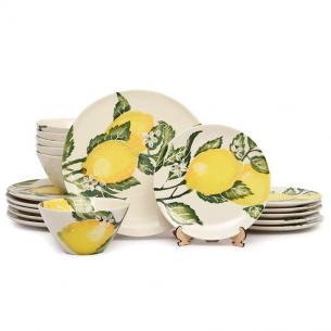 Сервіз столовий з кераміки на 6 персон "Сонячний лимон"