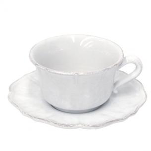Чашка чайна з блюдцем із білої колекції Impressions